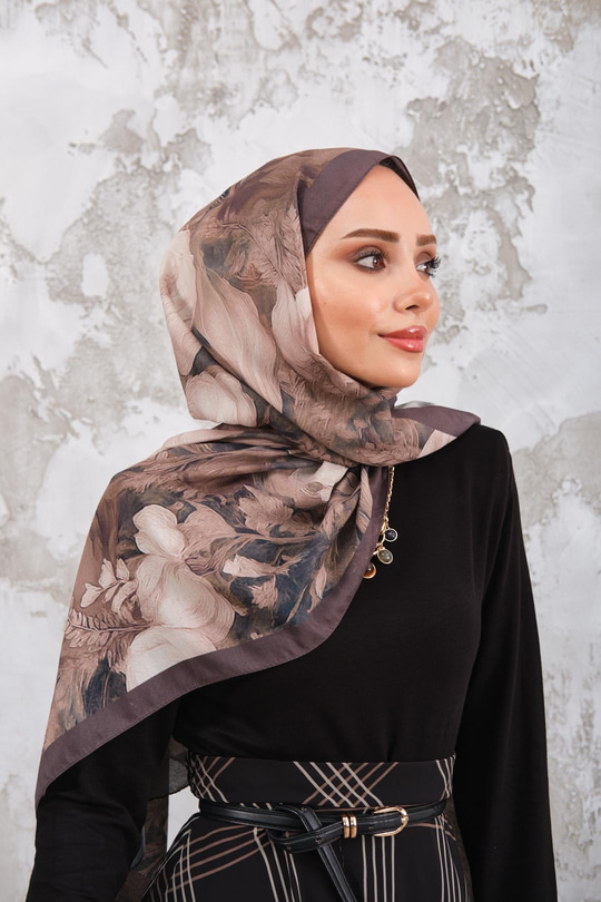 Gül Desen Şal Zümrüt Yeşil