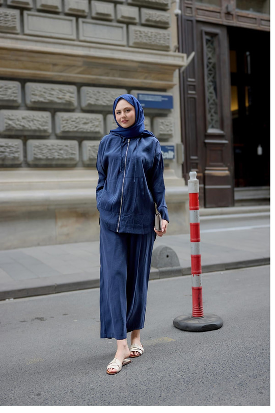 Kapüşonlu Fermuarlı Takım Lacivert