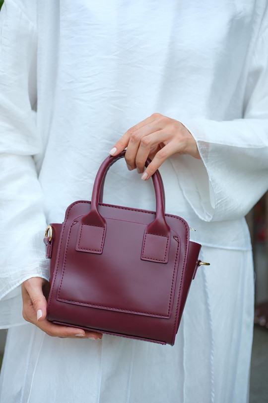 Kare Model Çanta Bordo