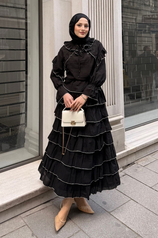 Kat Kat Vual Etekli Takım Siyah