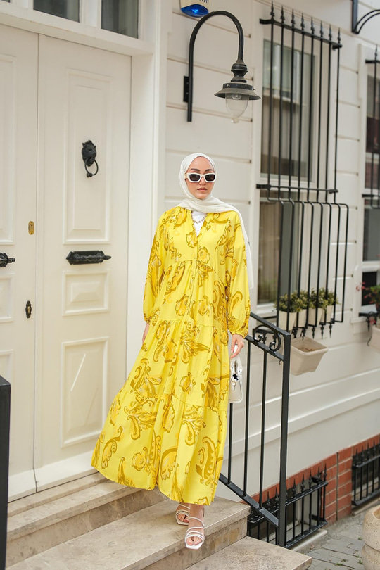 Katleya Model Elbise Sarı