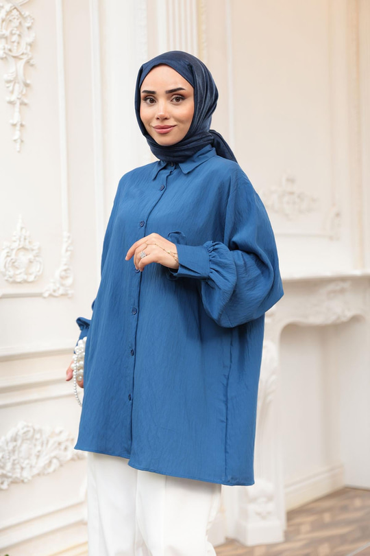 KOL BAGLAMALI GOMLEK Lacivert