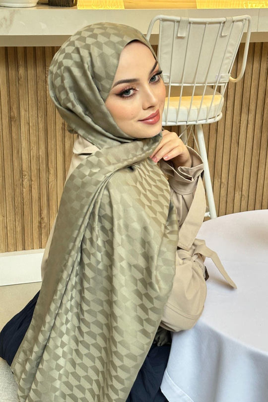 Koza Desen Jakar Şal  Açık Yeşil