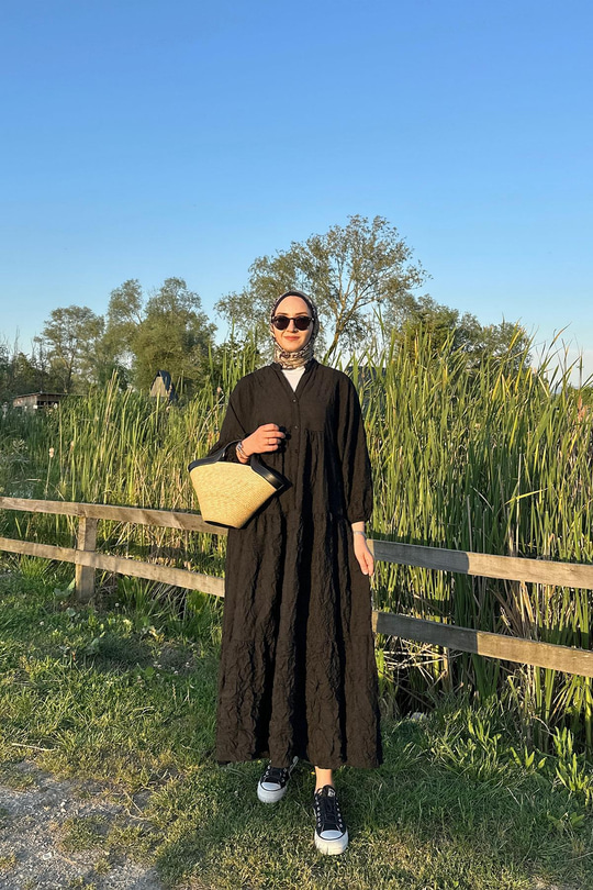 Kraş Model Katya Elbise Siyah