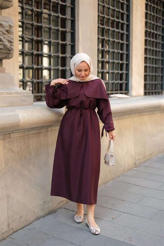 Lovise Rüzgarlık Elbise Bordo