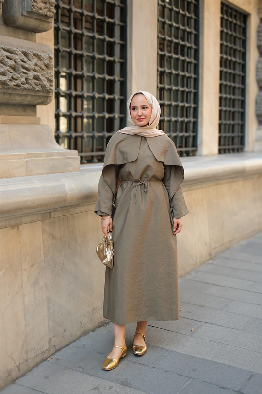 Lovise Rüzgarlık Elbise Fıstık Yeşil