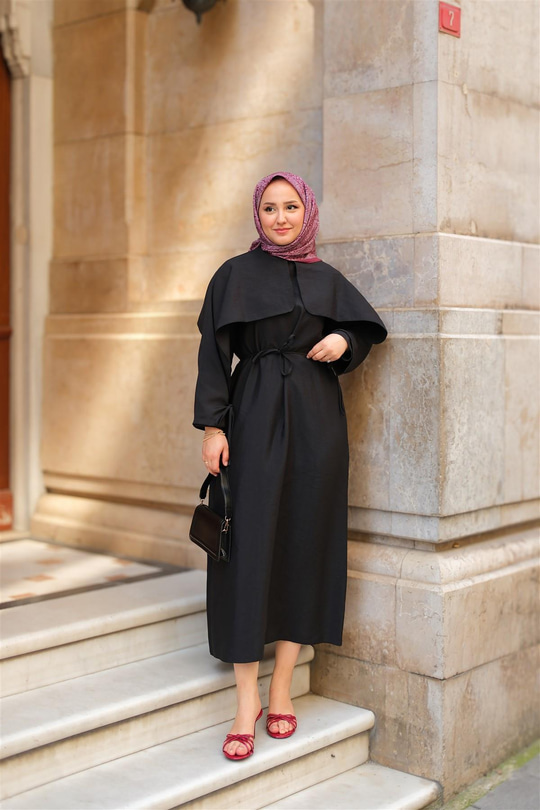 Lovise Rüzgarlık Elbise Siyah