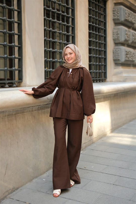 Olivia İncili Takım Kahverengi