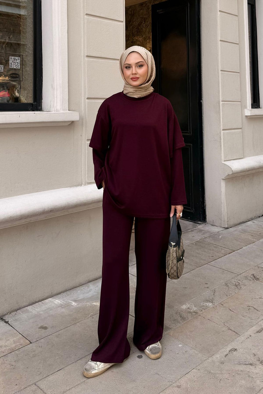 Omuz Parça Detay Takım Bordo
