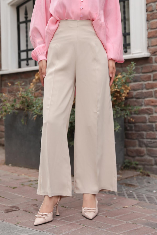 Pallazzo Pantolon Krem