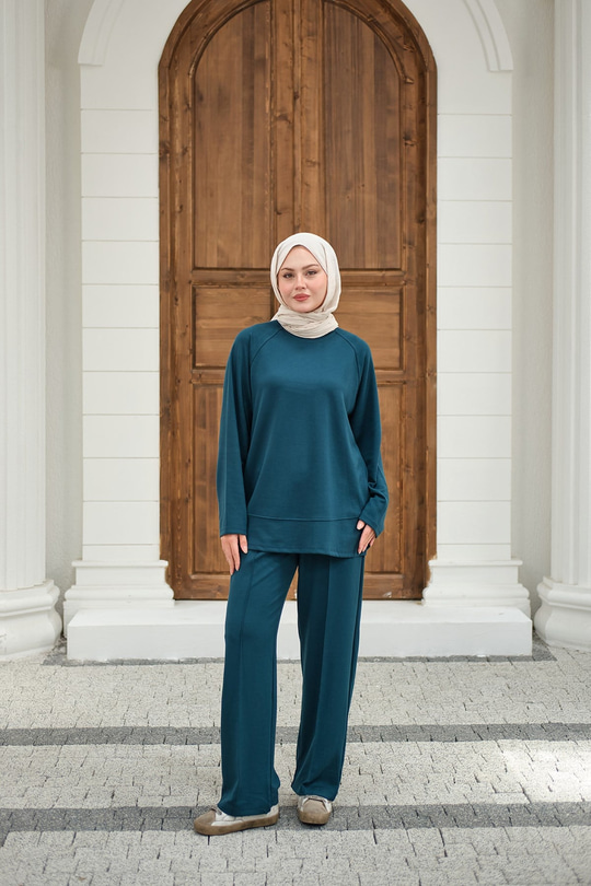 Pantolonlu Takım Petrol Mavi