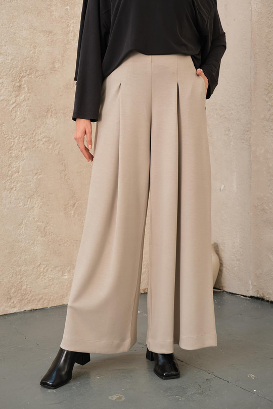 Pile Detay Pantolon Taş