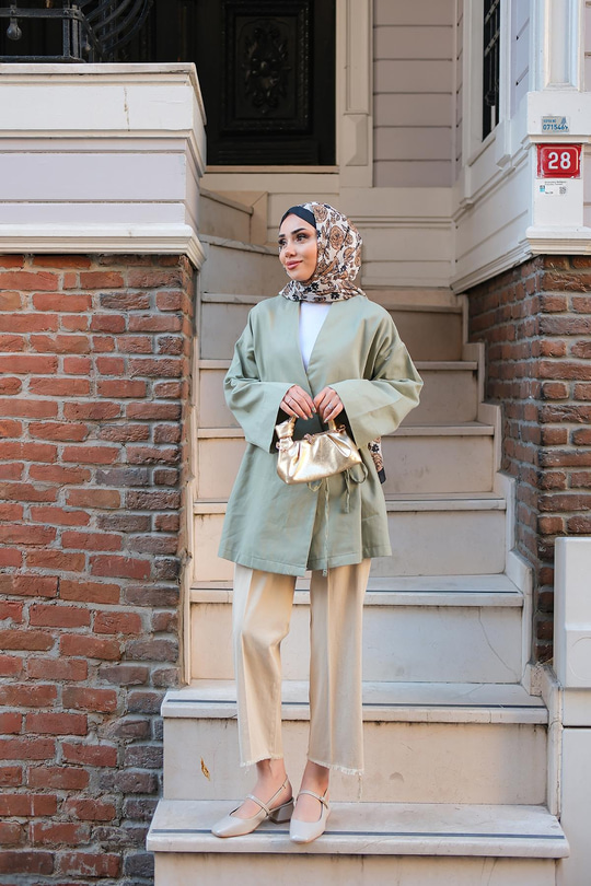 Pileli Ham Pantolon Krem