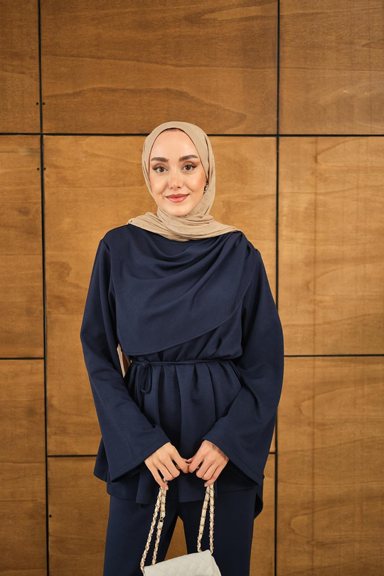 Şal Detay Takım Lacivert