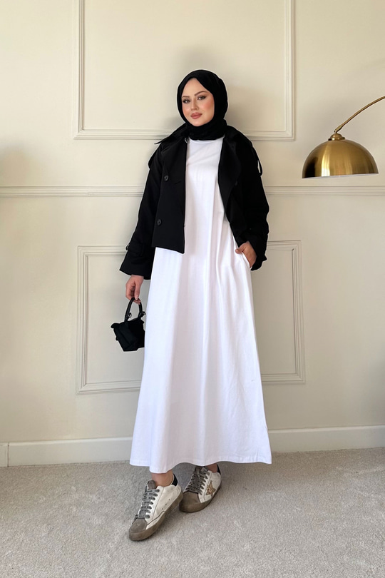 Sıfır Kol Elbise İçlik Ekru