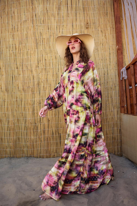 Sim Detay Elbise Mor