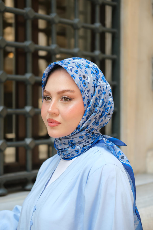 Soft Eşarp  Saks Mavi