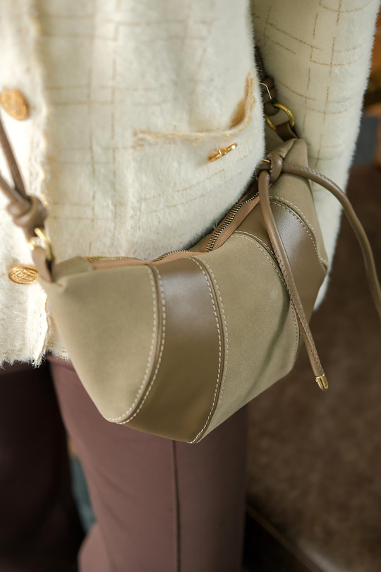 Süet Detay Çanta Vizon