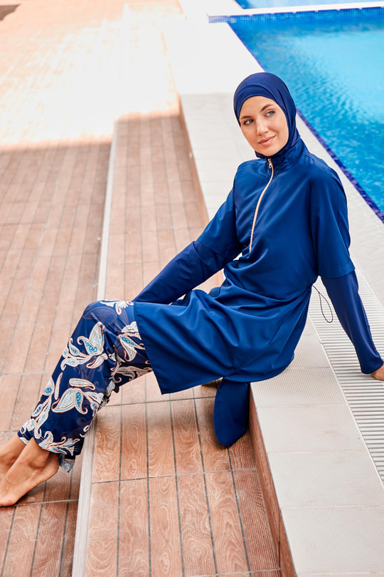 Tam Kapalı Tesettür Mayo Lacivert