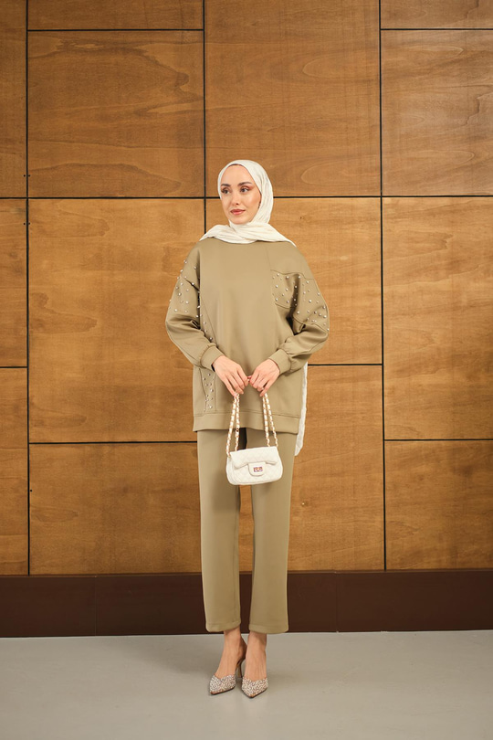 Taş Detay Takım Yeşil