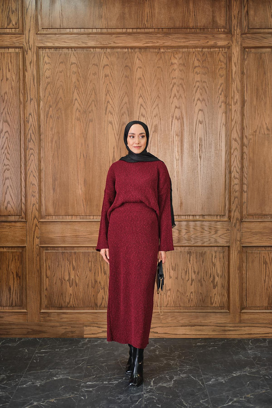 Triko Etekli Takım Bordo