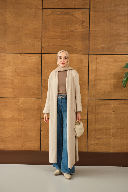 Uzun Triko Hırka Taş