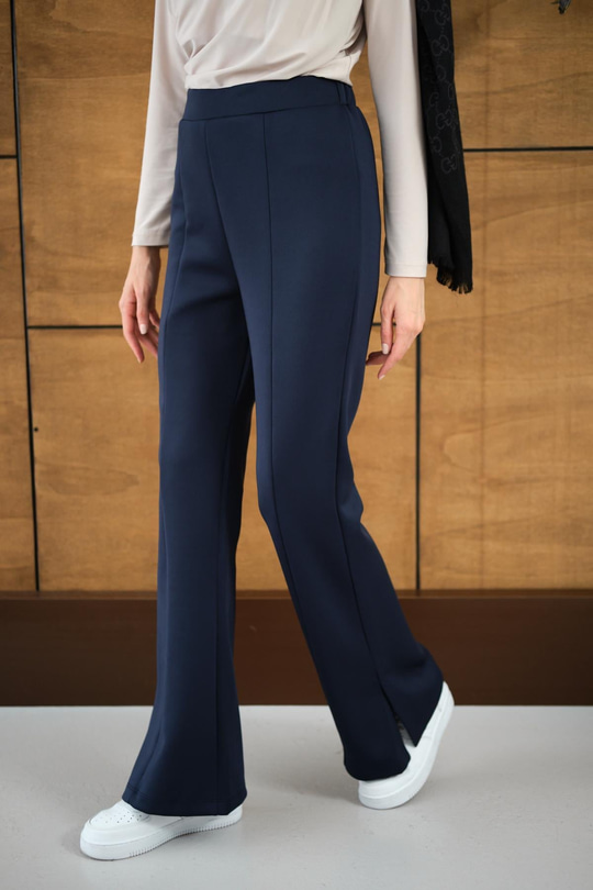 Yandan Yırtmaçlı Scuba Pantolon Lacivert