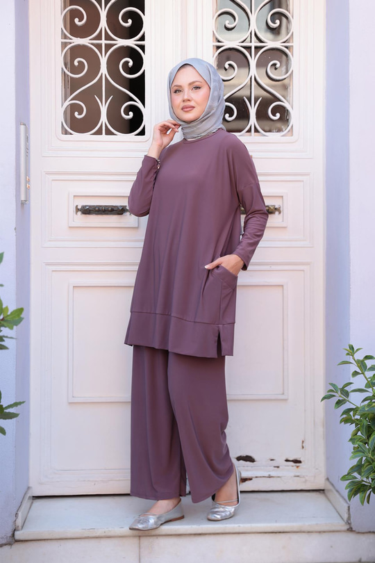 Yanları Cepli Takım Vişne Çürüğü