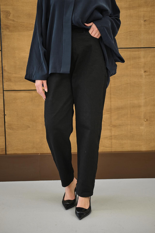 Yıkama Desen Pantolon Siyah