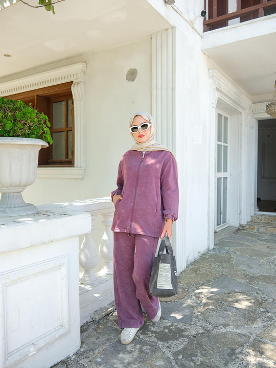 Yıkama Detay İkili Takım Gül Kurusu