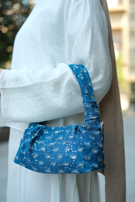 Zincir Askılı Çanta Kot Mavi