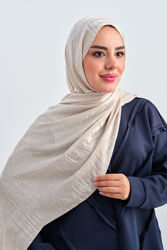 Zebra Çizgili Desen Şal Krem