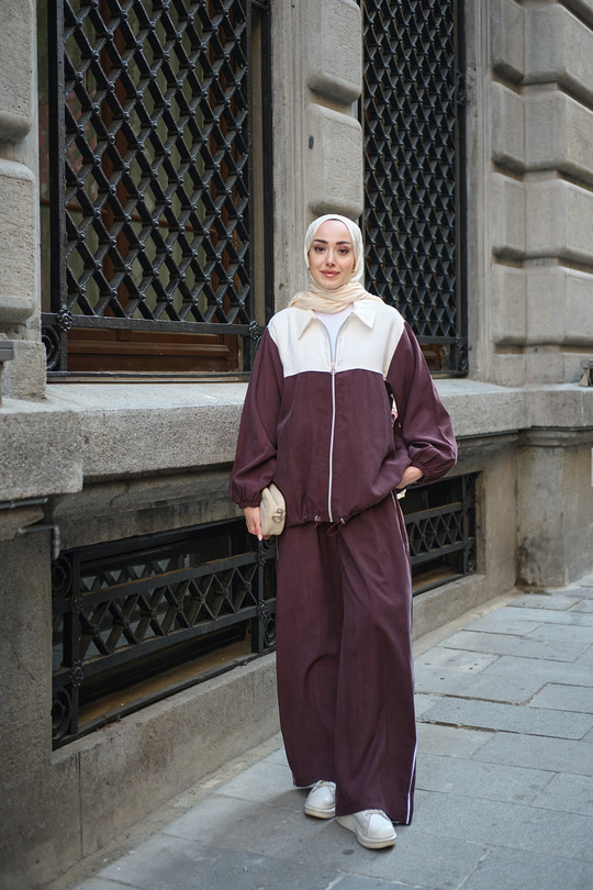 Beli Ayarlanabilir Kontrast Takım Bordo