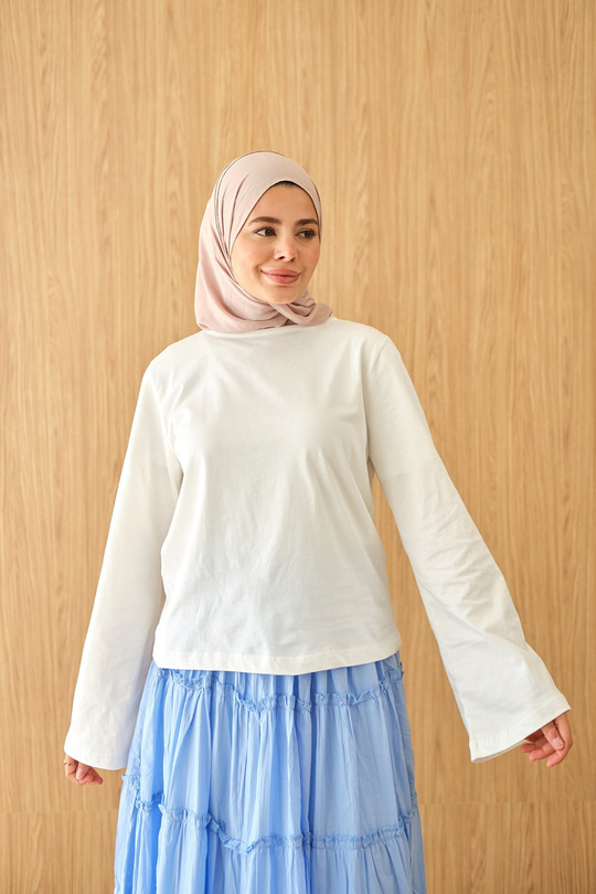 Bisiklet Yaka Body Ekru
