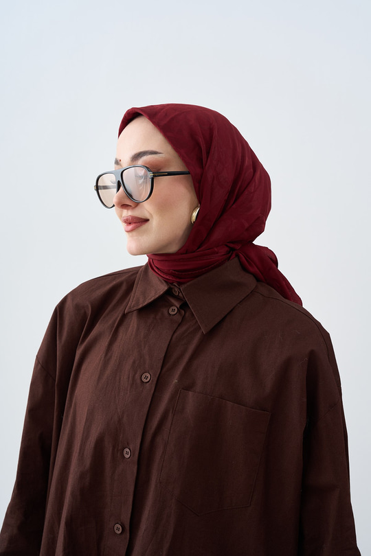 Birleşik Desen Eşarp Bordo