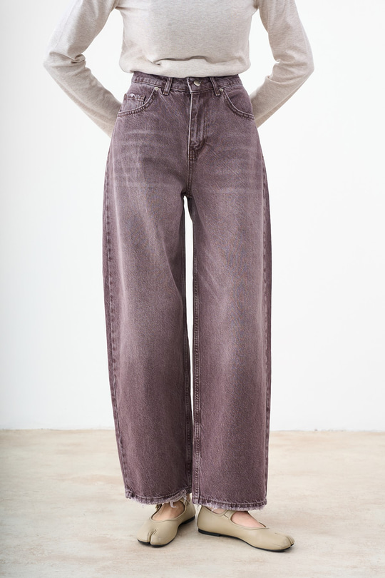 Yıkama Detay Paça Püsküllü Baggy Pantolon Kahverengi