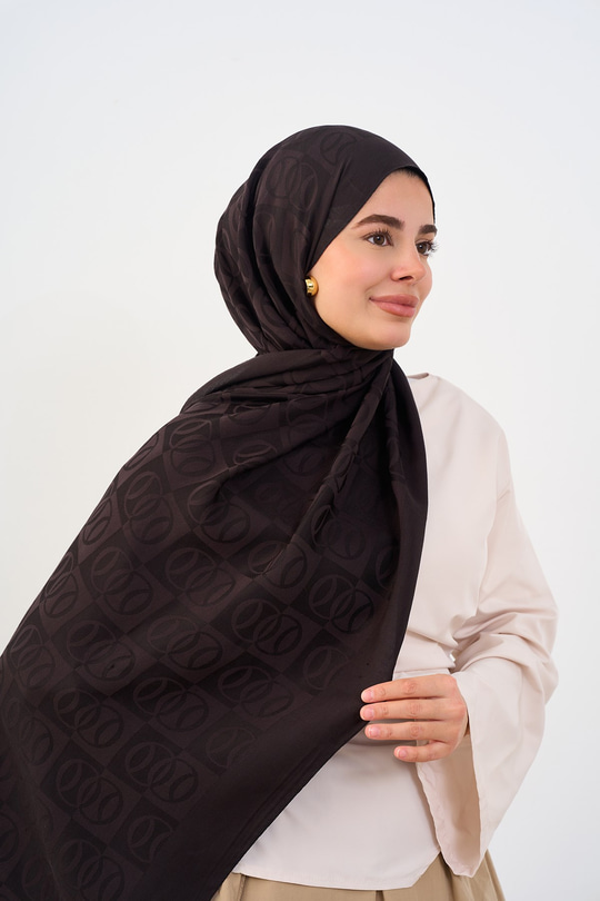 Birleşik Desen Şal Siyah