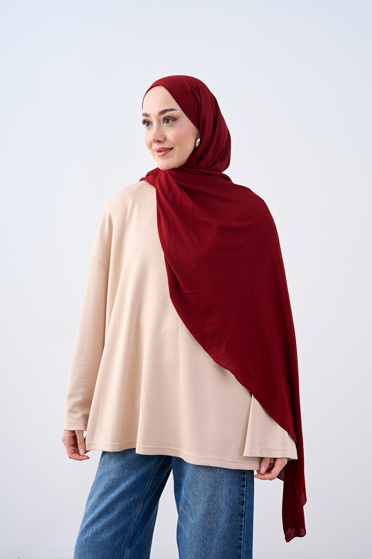 Organik Soft Şal Bordo