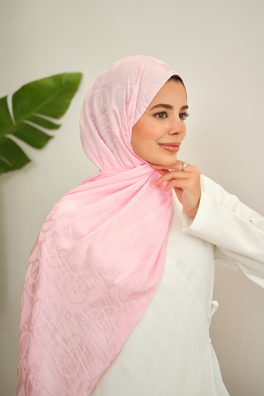 Birleşik Desen Şal Pembe