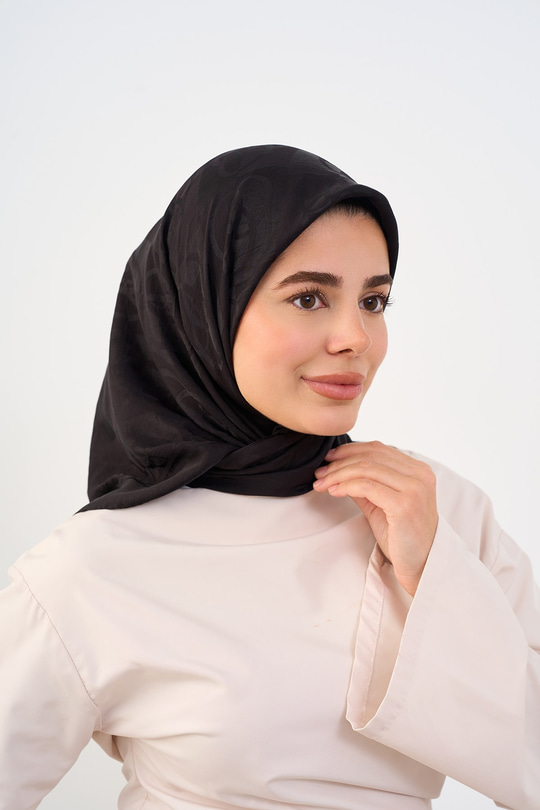 Birleşik Desen Eşarp Siyah