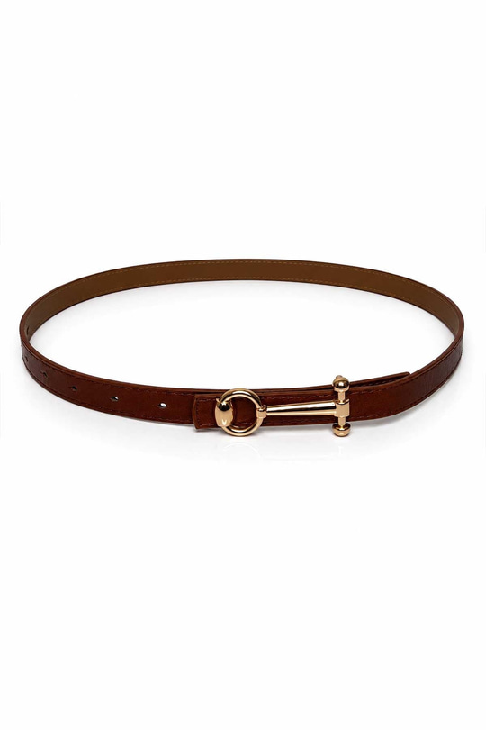 Gold Detay Tokalı Kemer Taba