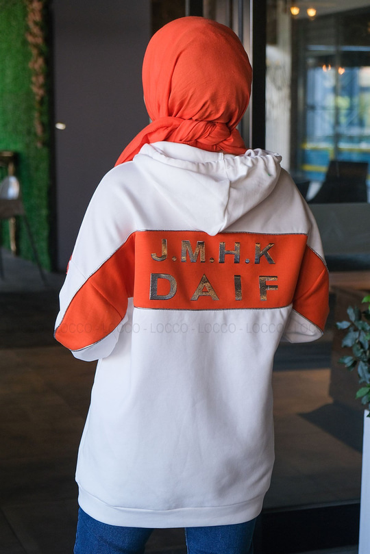 Uygun Fiyatlı ARKA BASKILI SWEAT TURUNCU | Loccomoda.com 