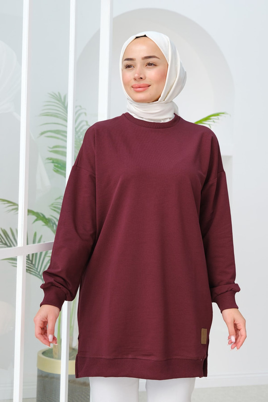 Arma Detay Salaş Tunik Bordo