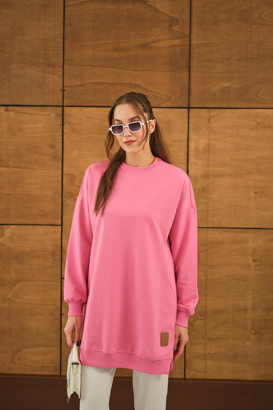 Arma Detay Salaş Tunik Pembe