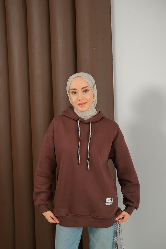 Arma Detay Sweat Kahverengi