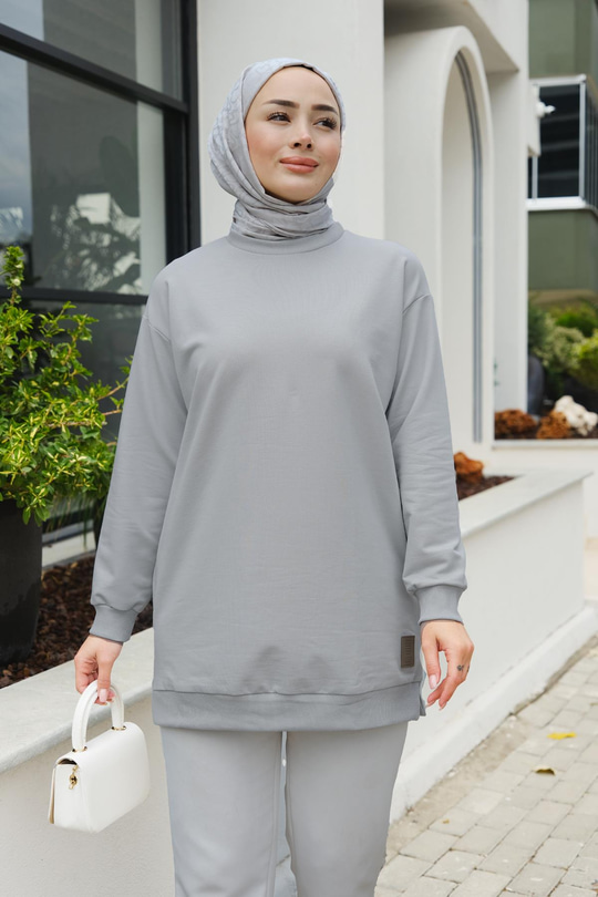 Arma Detay Tunik Gri