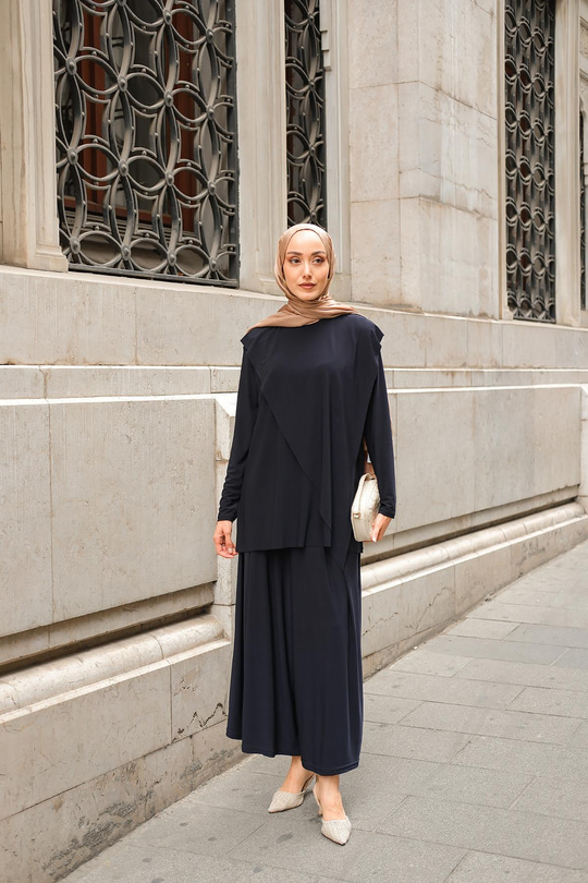 Asimetrik Salaş Takım Lacivert