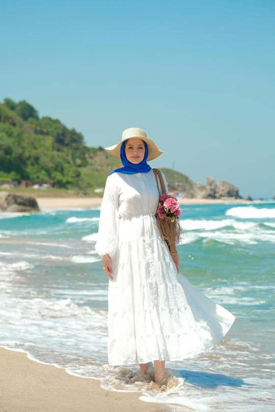 Astarlı Tül Elbise Beyaz