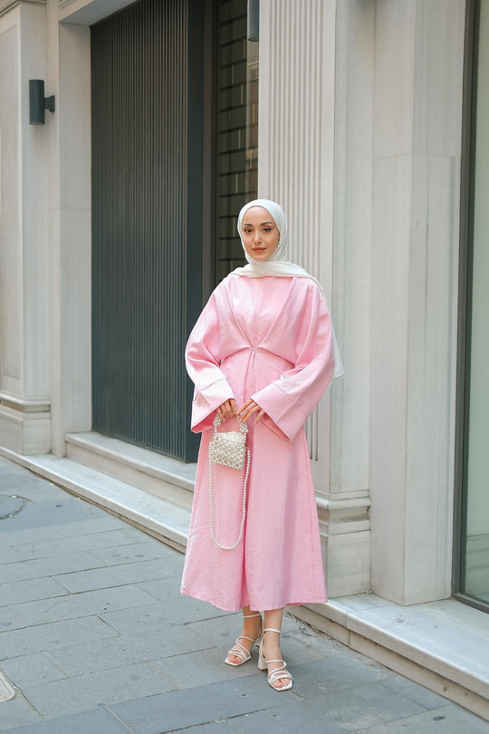 Bağlama Detay Elbise Pembe