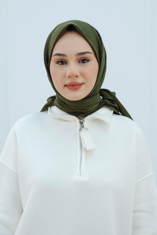 Bambu Kraş Eşarp  Haki Yeşil